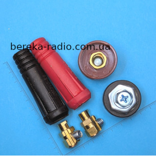 Комплект байонетних роз`ємів для зварювального апарату DKJ10-25 (9мм, 2 пари)