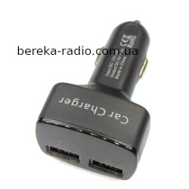 Автомобільний USB адаптор з вольтметром, амперметром та термометром