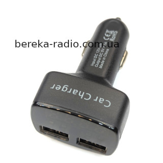 Автомобільний USB адаптор з вольтметром, амперметром та термометром