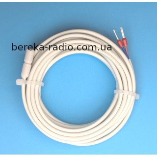 Датчик температури NTC3950 10 kOm з проводом 3 м, tmax=80*C, IP67, для теплої підлоги, білий провід