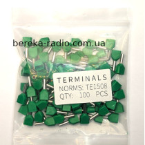 Наконечник втулковий ізольований подвійний 1.5mm2, 8mm, червоний TE1508 (100 шт)