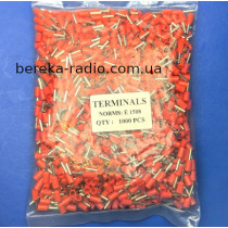 Наконечник втулковий ізольований 1.5mm2/16AWG 8mm, червоний E1508 (1000 шт)