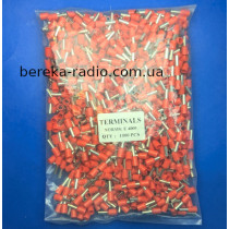 Наконечник втулковий ізольований 4.0mm2/12AWG 8mm, червоний E4008 (1000 шт)