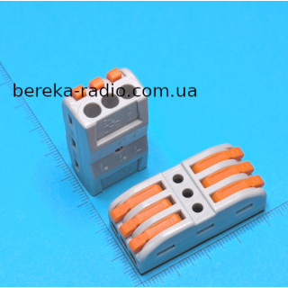 Багаторазова клема PCT-223/SPL-3 з важелями на 3 контакти, 32A, 600V, 0.08-4.0mm2