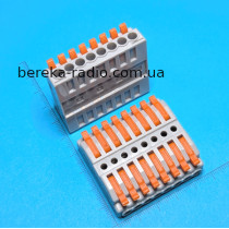 Багаторазова клема PCT-228/SPL-8 з важелями на 8 контакти, 32A, 600V, 0.08-4.0mm2