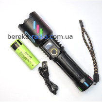 Ліхтар NIGHT VISION FLUORESCENCE 1143-WHITE LASER LED PM10-TG, 1x26650, Power Bank, ЗП Type-C, zoom