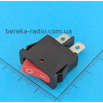 Перемикач клавішний Daier KCD1-12-101 ON-OFF, 2pin, 6A/250V,  червоний