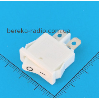 Перемикач клавішний Daier KCD1-12-101 ON-OFF, 2pin, 6A/250V,  білий