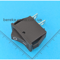 Перемикач клавішний Daier KCD3-101BK ON-OFF, 2pin, 15A/250VAC, чорний без підсвітки