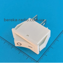 Перемикач клавішний Daier KCD3-101W ON-OFF, 2pin, 15A/250VAC, білий без підсвітки