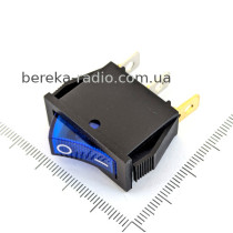 Перемикач клавішний Daier KCD3-101N ON-OFF, 3pin, 15A/250VAC, синій з підсвіткою