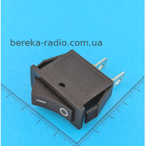 Перемикач клавішний Daier KCD3-111 OFF-(ON), 2pin, 6A/250VAC, чорний без підсвітки