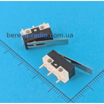 Мікровимикач KW10-Z2P 13x6.5mm, 3 pin, 1A, 250VAC, довгий важіль, Daier
