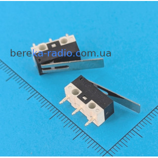 Мікровимикач KW10-Z2P 13x6.5mm, 3 pin, 1A, 250VAC, довгий важіль, Daier