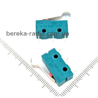 Мікровимикач KW4-Z4F, 3 pin, 5A/250VAC, важіль з дугою 16mm, Daier