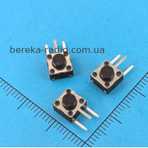 Тактова кнопка вертикальна 3pin 6x6x5mm, OFF-(ON), KFC-A06P3-5.0