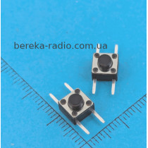 Тактова кнопка 4pin 6x6x5.0mm, KFC-A06P4-5.0, виводи горизонтально