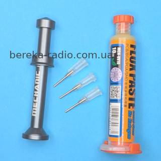 Флюс гель Mechanik MCN-UV10 безгалогеновий, 10ml + алюмінієвий штовхач