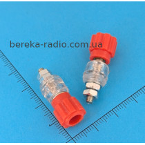 Клема гвинтова 3mm JS-900A червона, залізо