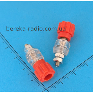 Клема гвинтова 3mm JS-900A червона, залізо