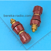 Клема гвинтова 5mm JS-107 червона, мідь