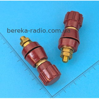Клема гвинтова 5mm JS-107 червона, мідь