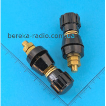 Клема гвинтова 5mm JS-107 чорна, мідь