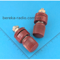 Клема гвинтова 6mm JS-333 червона, залізо