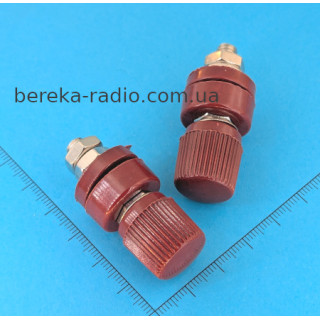 Клема гвинтова 6mm JS-333 червона, залізо