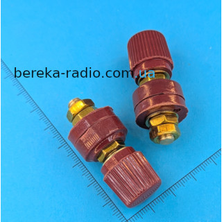 Клема гвинтова 6mm JS-333 червона, мідь