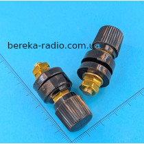 Клема гвинтова 6mm JS-333 чорна, мідь