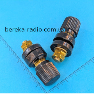 Клема гвинтова 6mm JS-333 чорна, мідь