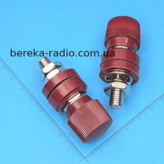 Клема гвинтова 8mm JS-555 червона, залізо
