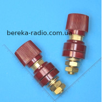 Клема гвинтова 10mm JS-555 червона, мідь