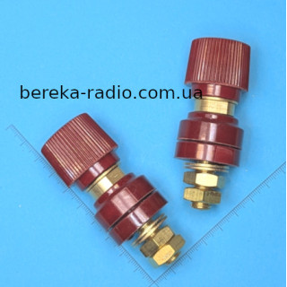 Клема гвинтова 10mm JS-555 червона, мідь