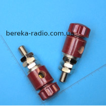 Клема гвинтова 10mm JS-633 червона, мідь