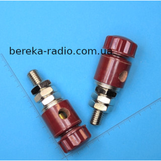 Клема гвинтова 10mm JS-633 червона, мідь