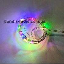 USB світлодіодна гірлянда мідно-срібного дроту, RGB, 1м