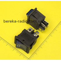 Перемикач клавішний Daier KCD1-4-201N ON-OFF, 4pin, 6A/250VAC, синій з підсвіткою