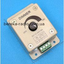 Дімер з ручкою в корпусі 12V-24V/8A, 86x62x20mm