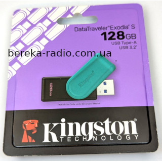 USB Flash 128GB Kingston DataTraveler Ezodia S, USB 3.2, Black-Turguoise