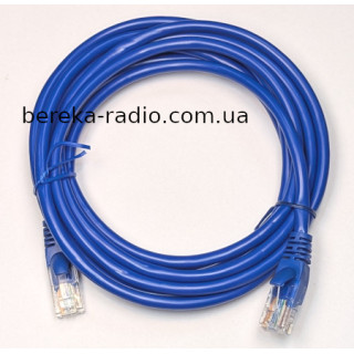 Патч-корд RG45, UTP 4 пари CAT5Е, синій, 3m