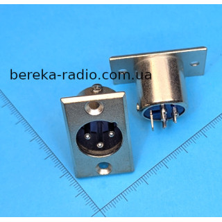 Штекер CANON (XLR) 3pin, монтажний, металевий корпус