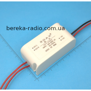 Драйвер LED Uвих=12VDC/40mA, Uвх=85-265VAC, RH-K5W, 68x30x23mm