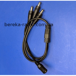 Перехідник DC гн. 5.5/2.5mm - 3шт. 5.5/2.5mm з кабелем 0.3m