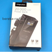 Power Bank Kruger/Matz (20000mAh, 65W, QC/PD, 2USB, Type-C, вхід microUSB, LED дисплей)