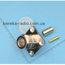 Гніздо N з фланцем, обтискне під кабель RG-58, латунь