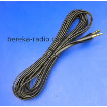 Шнур AUX шт. 3.5mm стерео- шт. 3.5mm стерео, плоский кабель, 5m, чорний