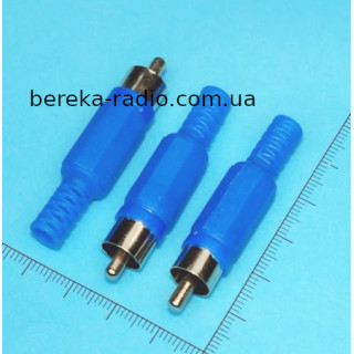 Штекер RCA синій, пластик, VK10136