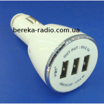 Автомобільне зарядне VST-707, 3 USB